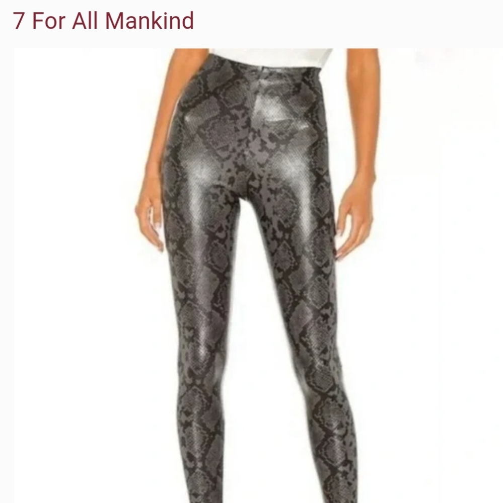 7 for All Man Kind Vegan Faux Snake Skin Leggings NWT